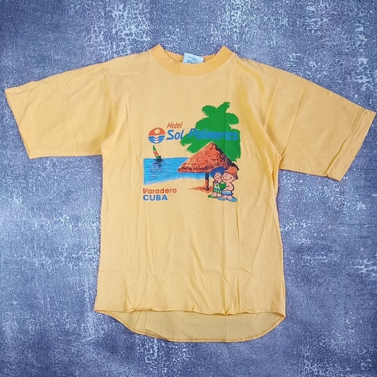 Vintage 80s Hotel Sol Varadero Cuba Yellow T-Shirt UNISEX