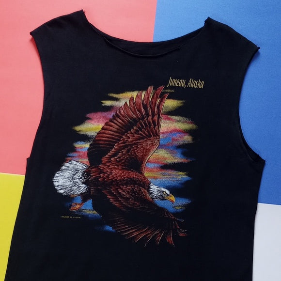 Vintage 90s Flying American Eagle Juneau, Alaska Muscle Shirt Unisex