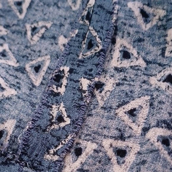 VINTAGE 90s Handmade Patterned Blue Women's Top