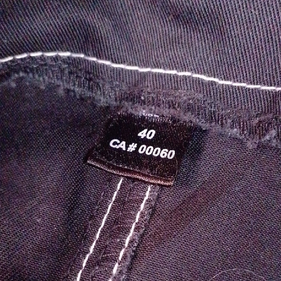 Stylish Modern Black Denim Overalls with White Stitching Workwear