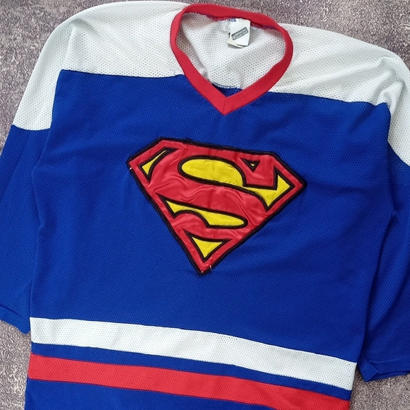 Vintage 1999 SUPER MAN DC COMICS HOCKEY JERSEY