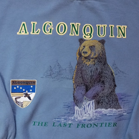 Vintage 90s Algonquin The Last Frontier Bear Graphic Crewneck Sweater SEARS