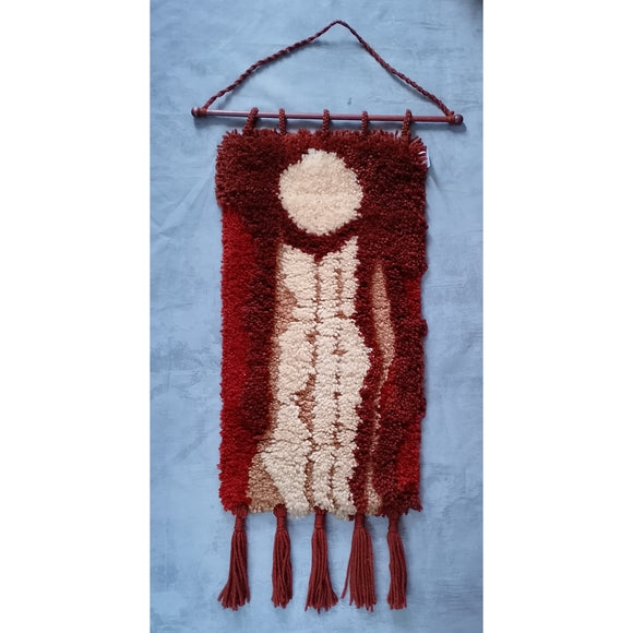 Vintage 1970s Full Moon Hanging Wall Latch Rug