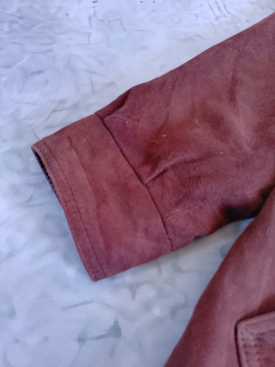 Vintage Dimitri Rust Suede/Leather Long Jacket