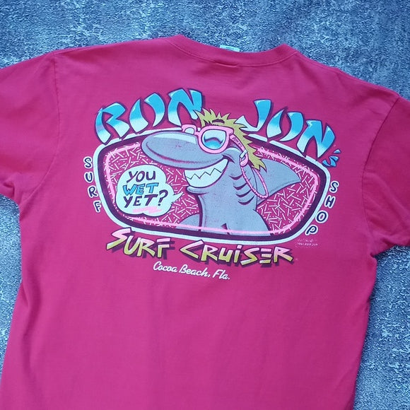 Vintage 1991 Ron Jon You Wet Yet? Surf Shop Graphic Single Stitch T-Shirt