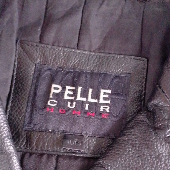 Vintage 90s Leather Winter Jacket Heavy Duty PELLE CUIR HOMME