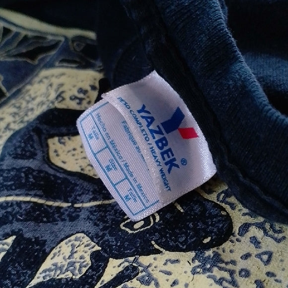 Vintage 90s Black Cancun Riviera Maya Mexico Lizard Tourist Graphic T-Shirt