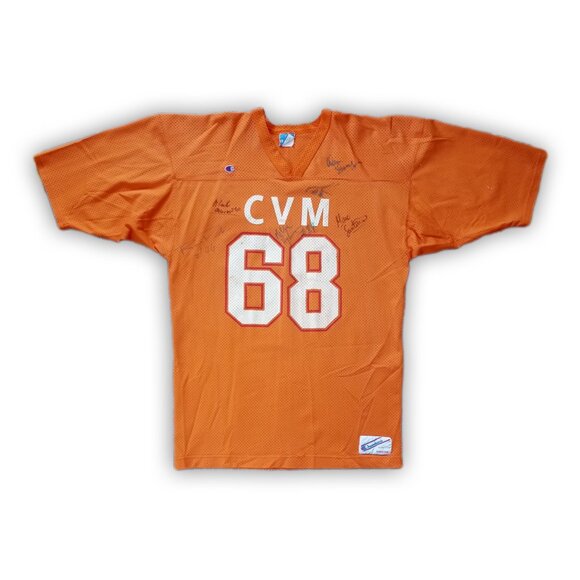 Vintage 1980s CVM Champion By Raven Knit Orange Jersey Cégep du Vieux Montréal