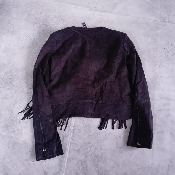 Fringe Suede Moto Jacket - Dark Brown DESIGN LAB LORD & TAYLOR