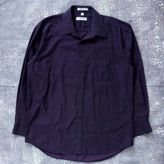 BALMAIN PARIS Purple/Black Button-Up Shirt