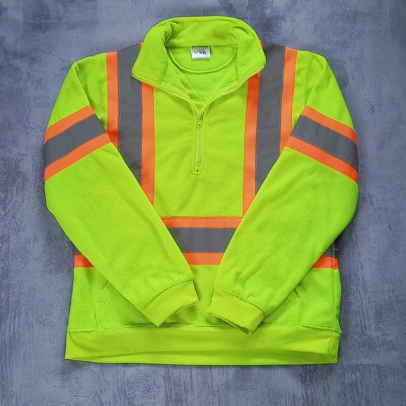 Vintage Construction Workers Neon Reflections Half Zip Sweater