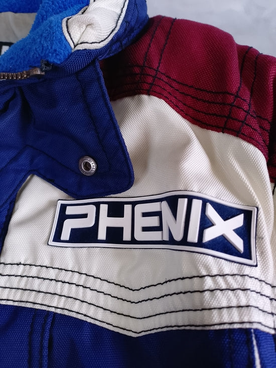 Vintage 90s Phenix Blue Burgundy White Ski Jacket
