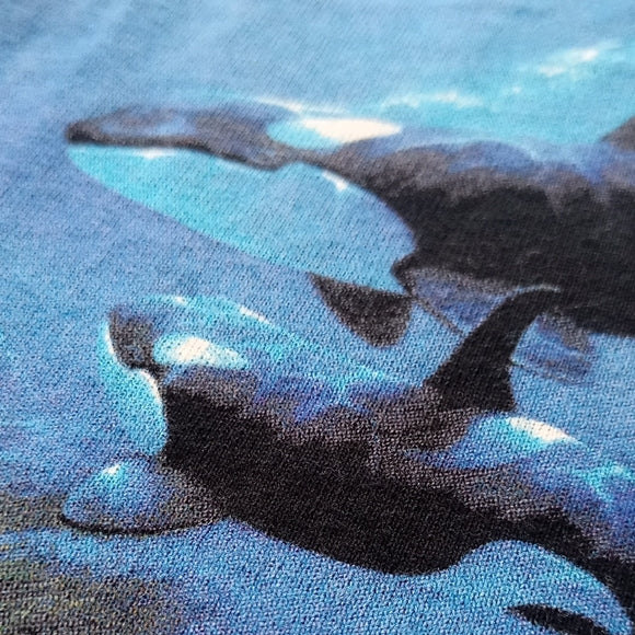 Vintage 1999 The Mountain Swiming Orcas Victoira Canda Tie Dye T-Shirt