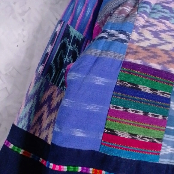 Vintage Handmade Guatemalan Patchwork Jacket – Colourful Cotton Bomber