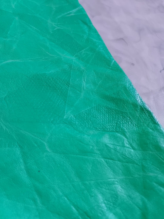 Vintage 80s-90s Leather Green Straight Skirt Don Vito Snake Pattern Italy