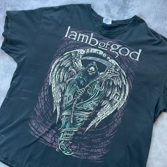 Lamb Of Gog Grim Reaper Graphic Band T-Shirt