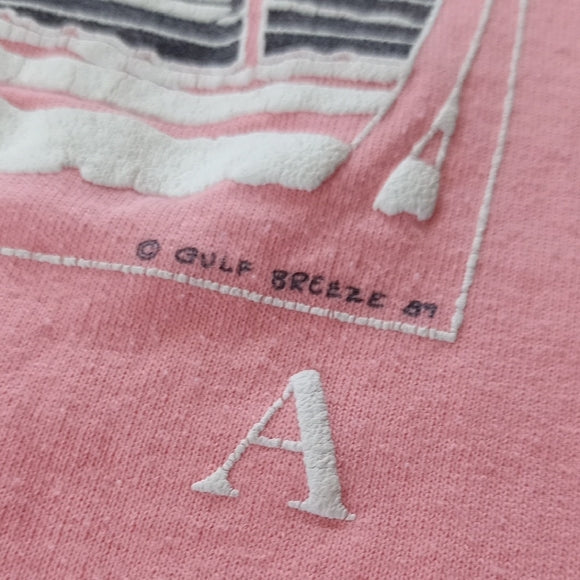 Vintage 1989 ONEITA REGGATTA FLORIDA SUNSET Single Stitch Graphic T-SHIRT