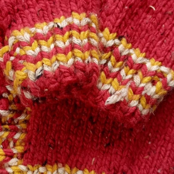 Vintage Handmade Red Zip Up Sweater Jacket