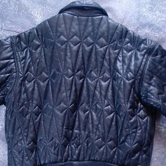 VINTAGE LEATHER Black Quilted Jacket