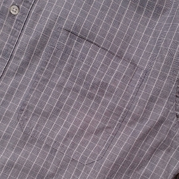 Vintage 90s Christian Dior Chemise Gray Striped Shirt