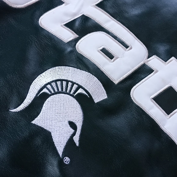 Michigan State Spartans Steve & Barry's Wool Varsity Jacket Faux Leather