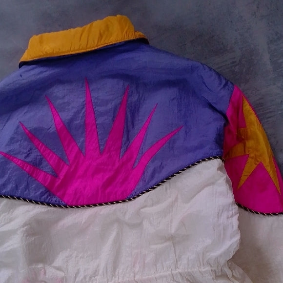 Vintage 90s Sun Style Yellow Pink Purple Colour Block