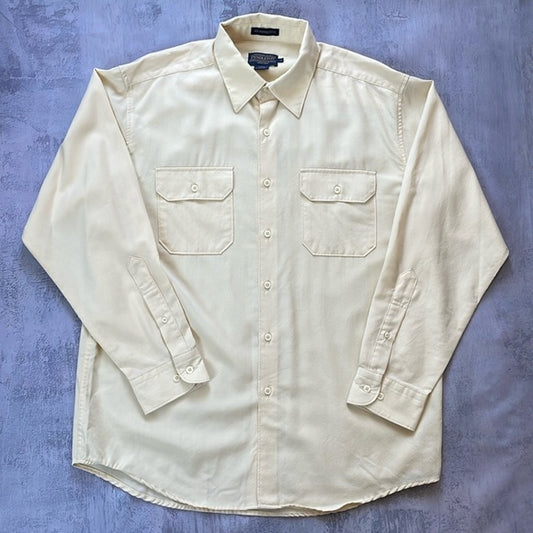 Sir Pendleton Button-Up Yellow Shirt 100% WOOL