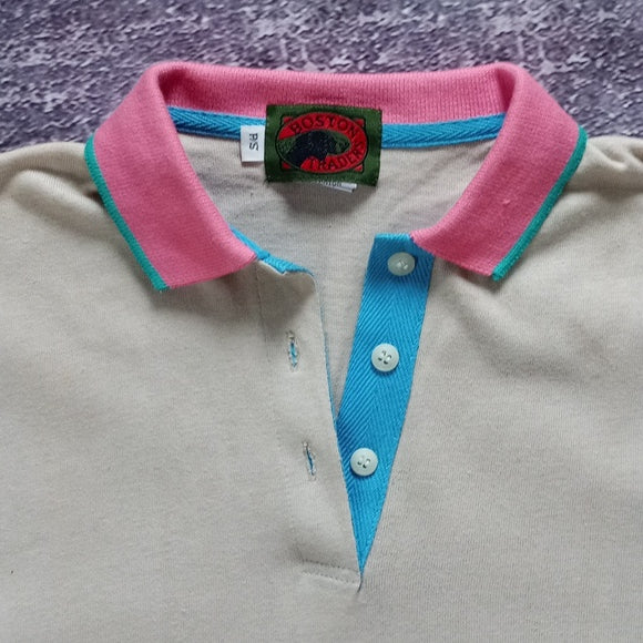 Vintage 90s BOSTON TRADERS women's POLO SHIRT SINGLE STITCH