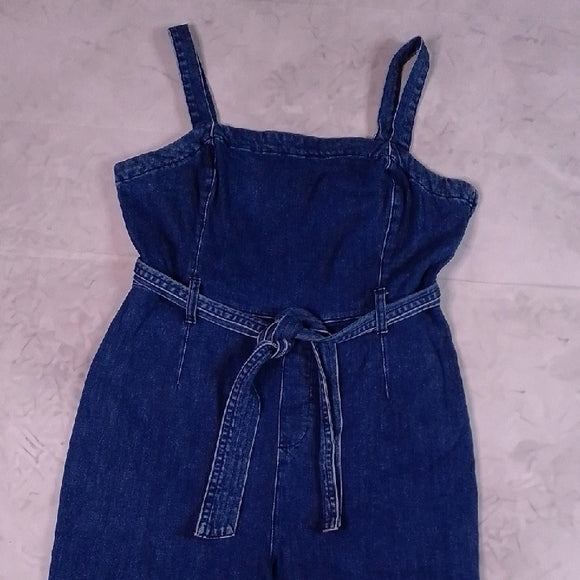Stylish Modern Denim Overalls With Belt Workwear