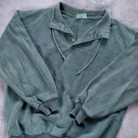 Vintage Naturally Rugged Essential Half Button Shirt Pullover