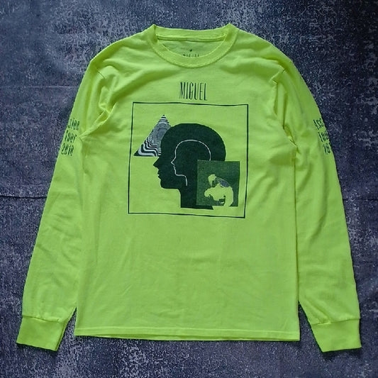 MIGUEL 2018 ASCENSION TOUR Neon Green Graphic Long Sleeve Shirt