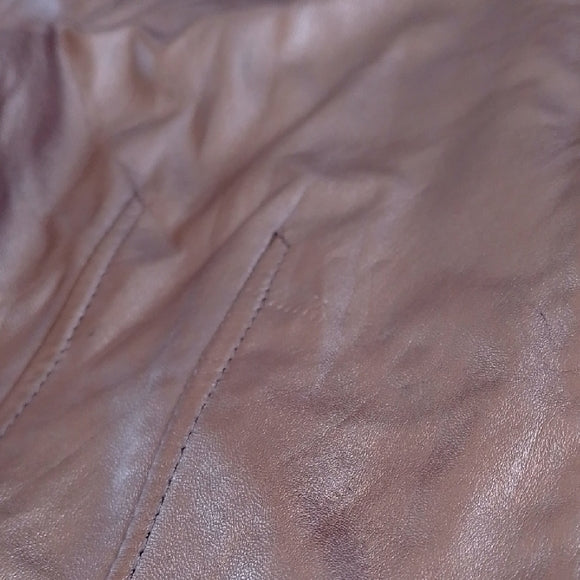 VINTAGE '90s GOLDEN BRONZE LEATHER JACKET Coldwater Creek