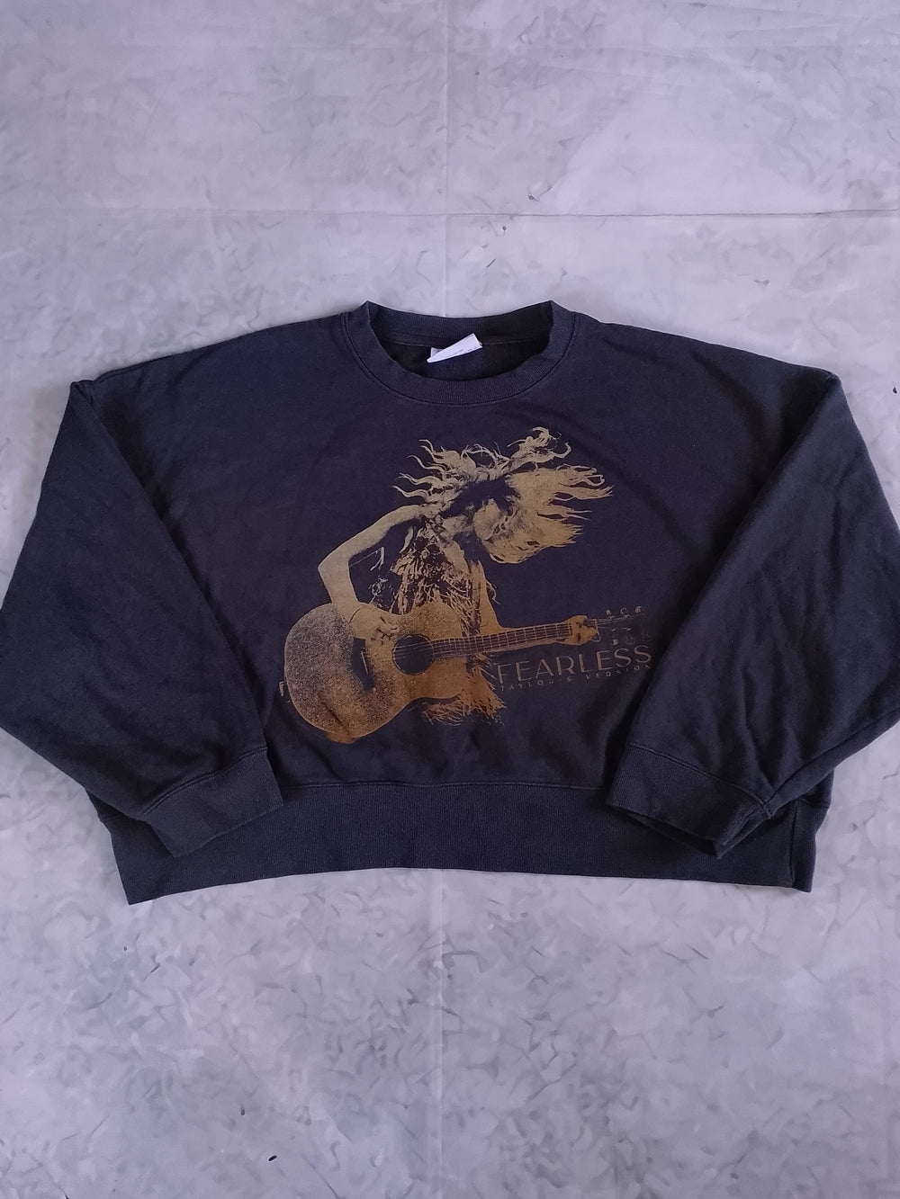 Men's Black Crewneck Sweatshirt with Gold Graphic