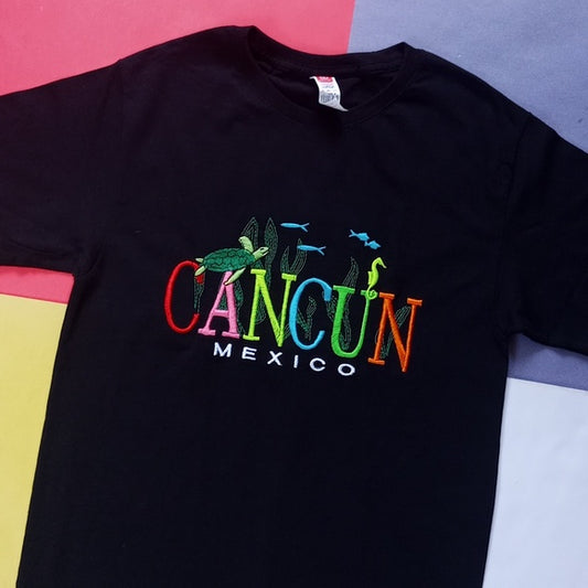 Cancun Mexico Embroidered T-Shirt UNISEX