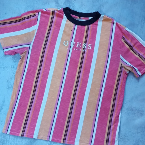 Vintage Guess Los Angeles Striped T-Shirt UNISEX