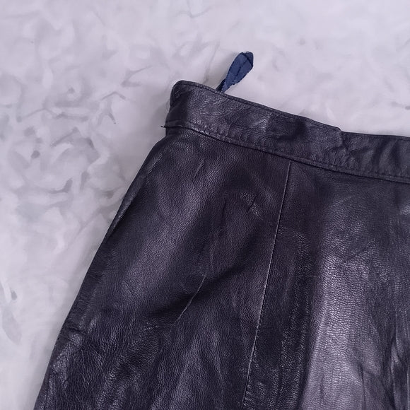 Vintage 90s PARIS SPORT CLUB Black Leather Skirt