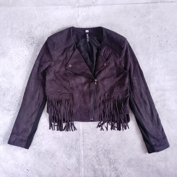 Fringe Suede Moto Jacket - Dark Brown DESIGN LAB LORD & TAYLOR