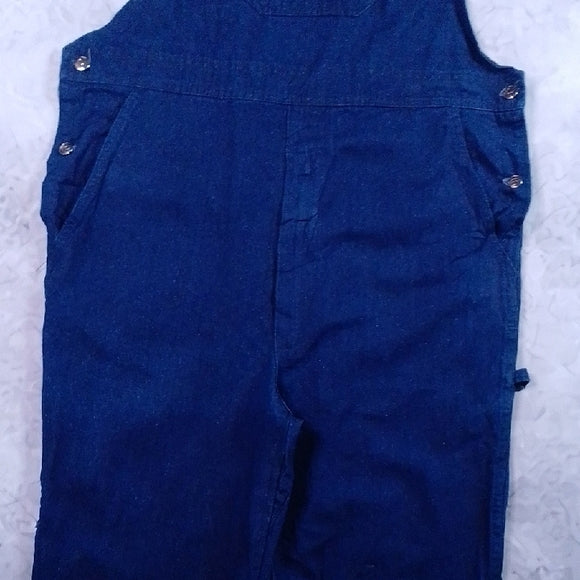 Vintage 90s Dark Blue Denim Overalls Workwear