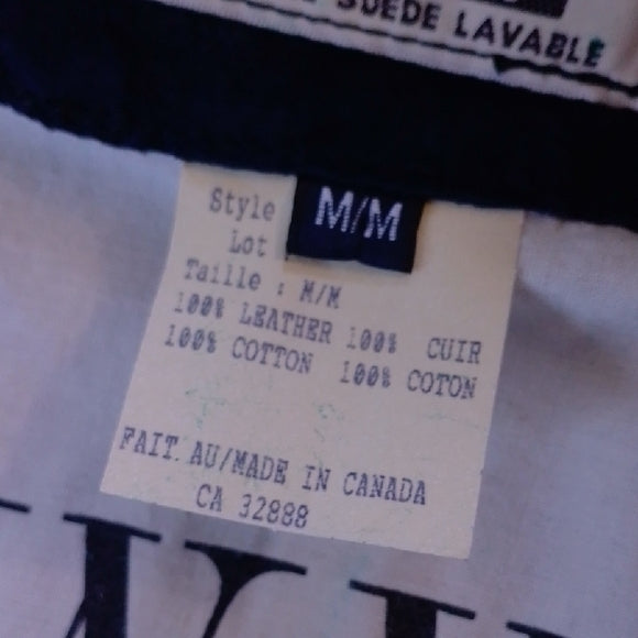 SKOTTS SUEDE WASH & WEAR LEATHER BLUE ZIPPER VEST