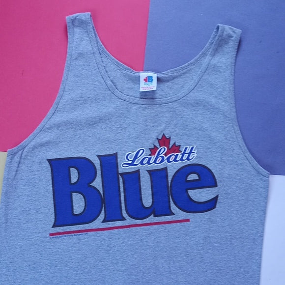 Vintage 1998 Labatt Blue Beer Promo Muscle T-Shirt UNISEX