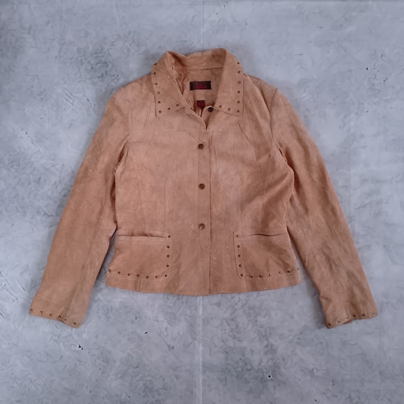 DANIER Women's Tan Suede Studded Jacket