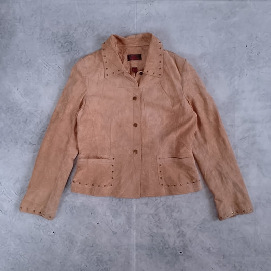 DANIER Women's Tan Suede Studded Jacket