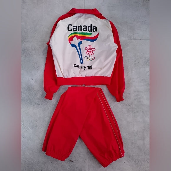 Vintage 1988 Olympics Games Calgary Torch Runner Track Suit