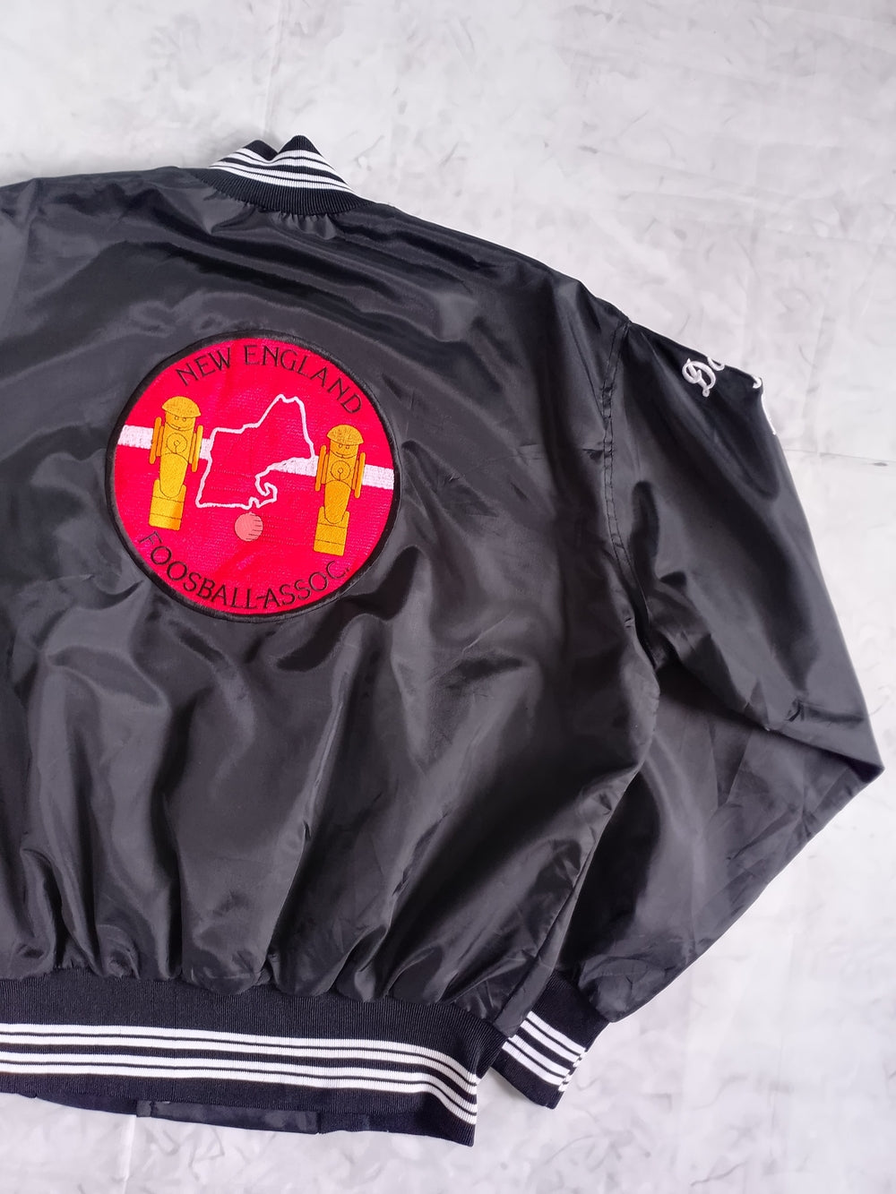 Vintage 90s NEW ENGLAND FOOTBALL ASSOCIATION Black Varsity Jacket