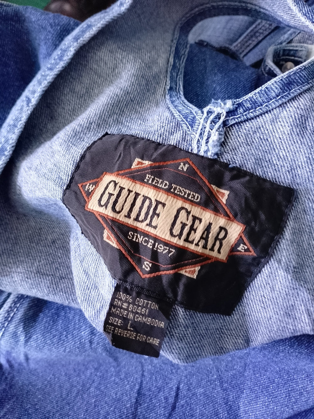 Vintage 90s Denim Overalls Workwear BLUE GUIDE GEAR