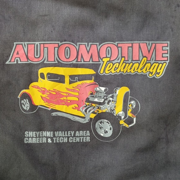 Vintage Distressed Hotrod Automotive Technology graphic Button-Up Jacket