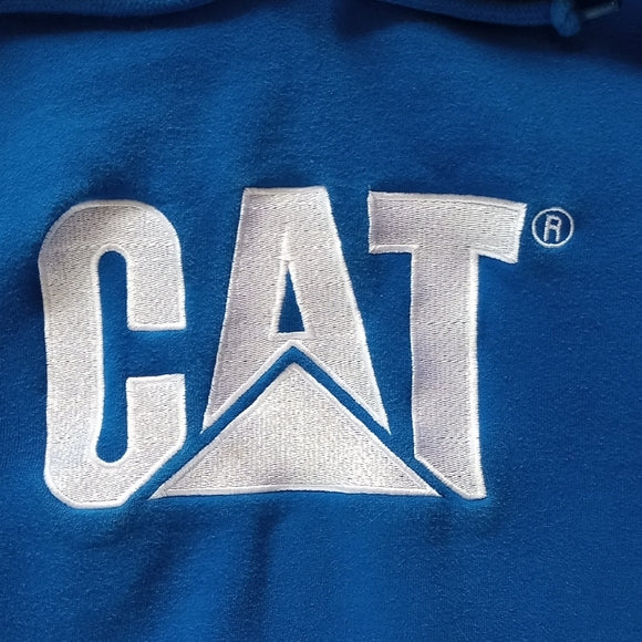 CAT CATERPILLAR Embroidered Blue Hoodie