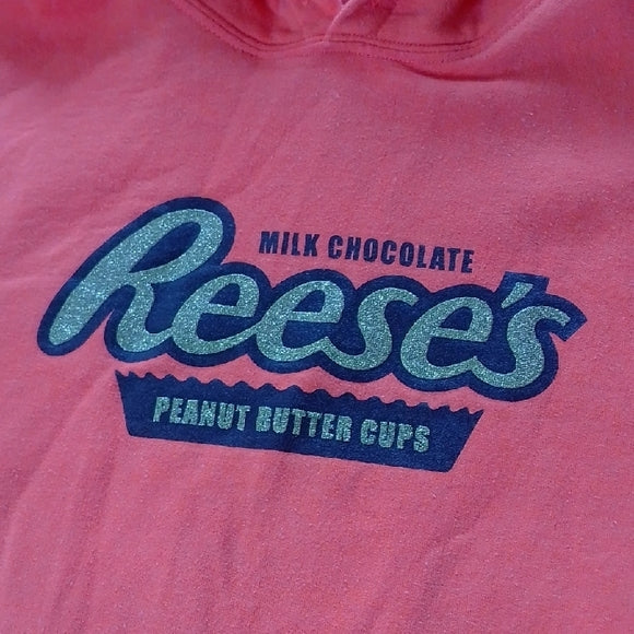 REESE PIECES Peanut Butter Cups Orange Promo Hoodie Sweater
