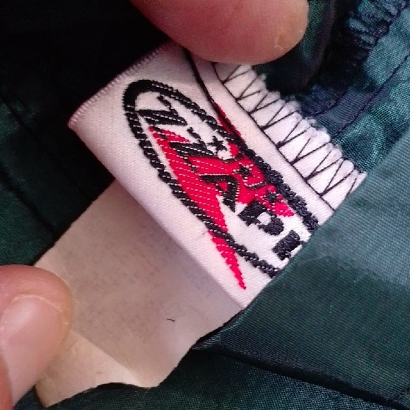 Vintage 90s Green Hooded Windbreaker Jacket Chameleon Glow