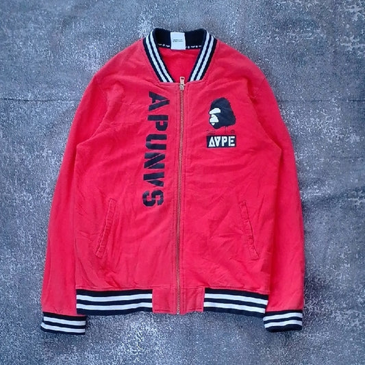 Aape By BATHING APE Orange Zip Up JAcket